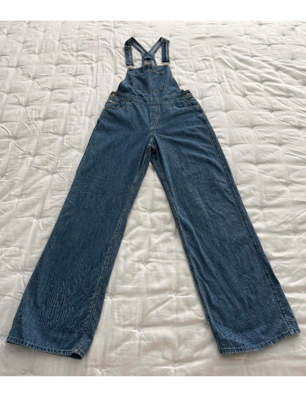 Hollister Denim Overalls High Rise Blue Jean Bib Overalls Size S